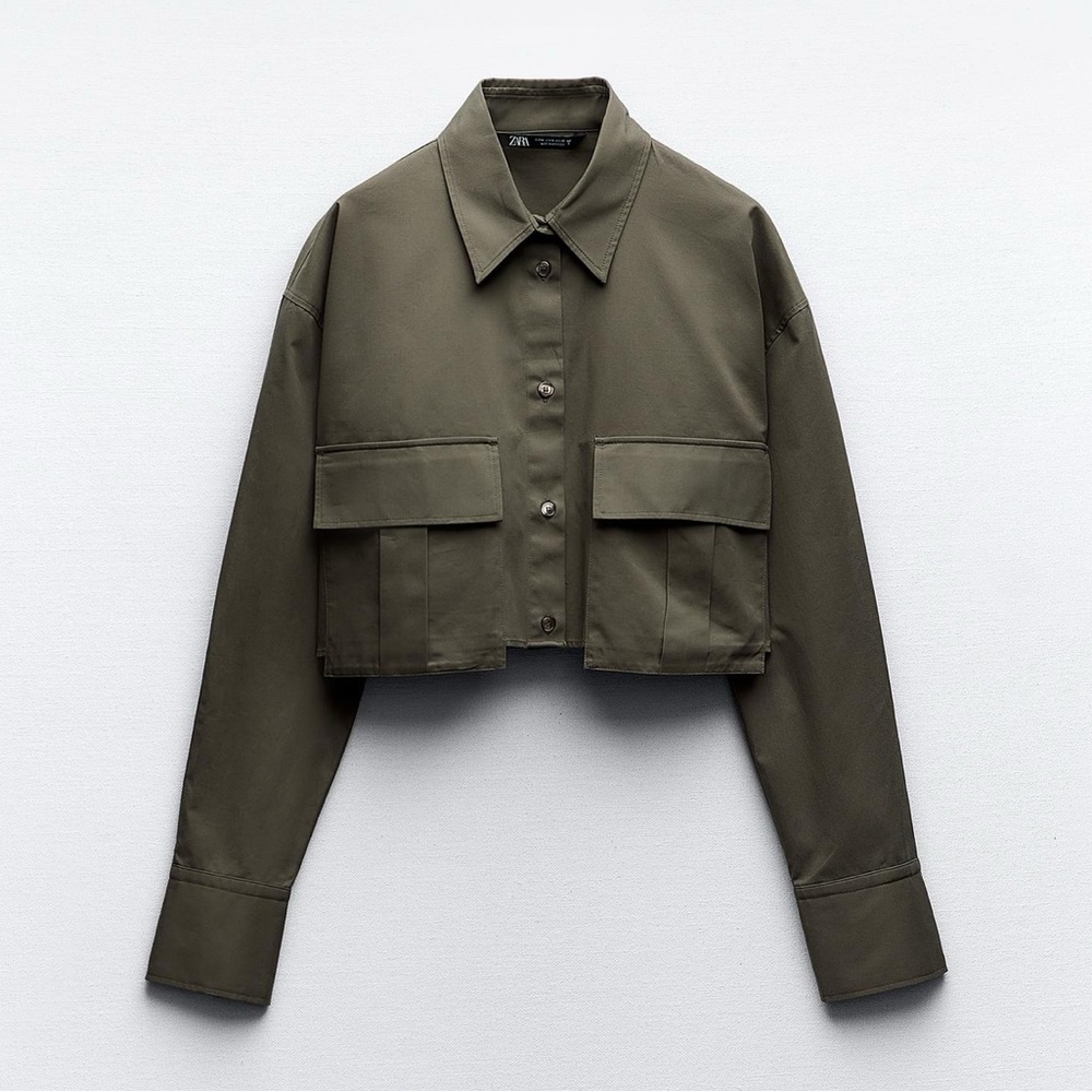 ZARA | Cropped Gabardine Shirt  NWT